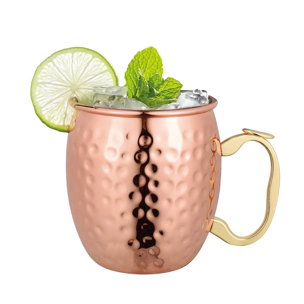 OGGI Moscow Mule Mug Copper Plated 530ml - Hammer Finish 4 OGGI Moscow Mule Mug Copper Plated 530ml - Hammer Finish - Image 2