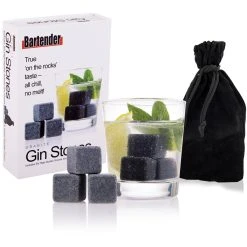 Bartender Gin Stones With Bag - 6 Piece Set
