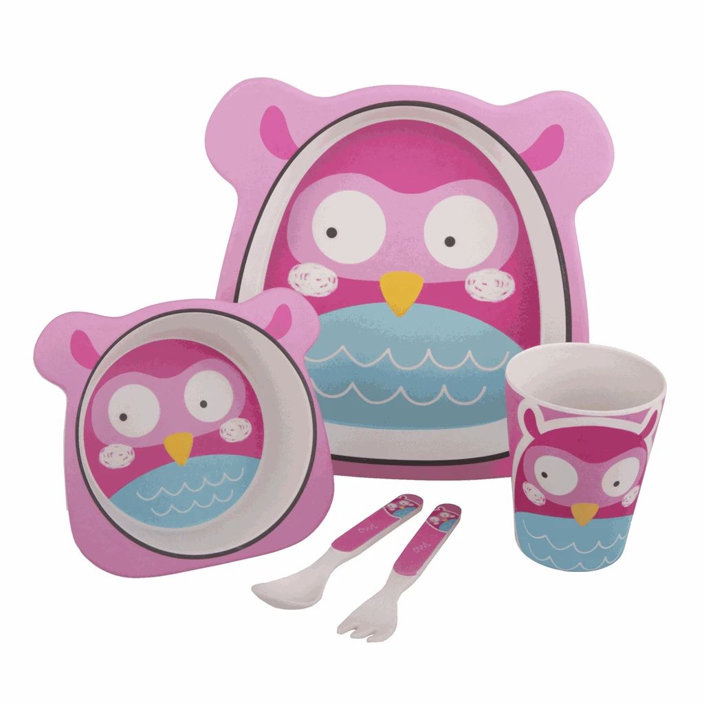 Bambeco Bamboo 5 Piece Kids Meal Set - Owl 3 Bambeco Bamboo 5 Piece Kids Meal Set - Owl
