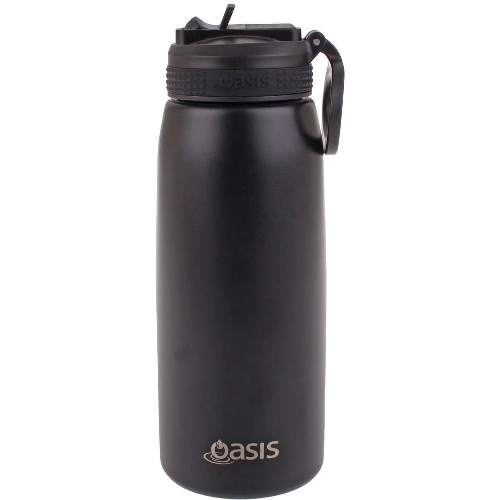 Oasis Insulated Sports Bottle Sipper Straw 780ml Black 3 Oasis Insulated Sports Bottle Sipper Straw 780ml Black