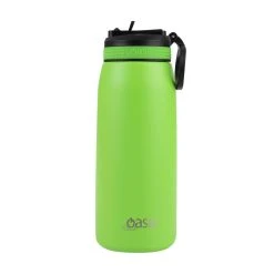 Oasis Insulated Sports Bottle Sipper Straw 780ml Neon Green