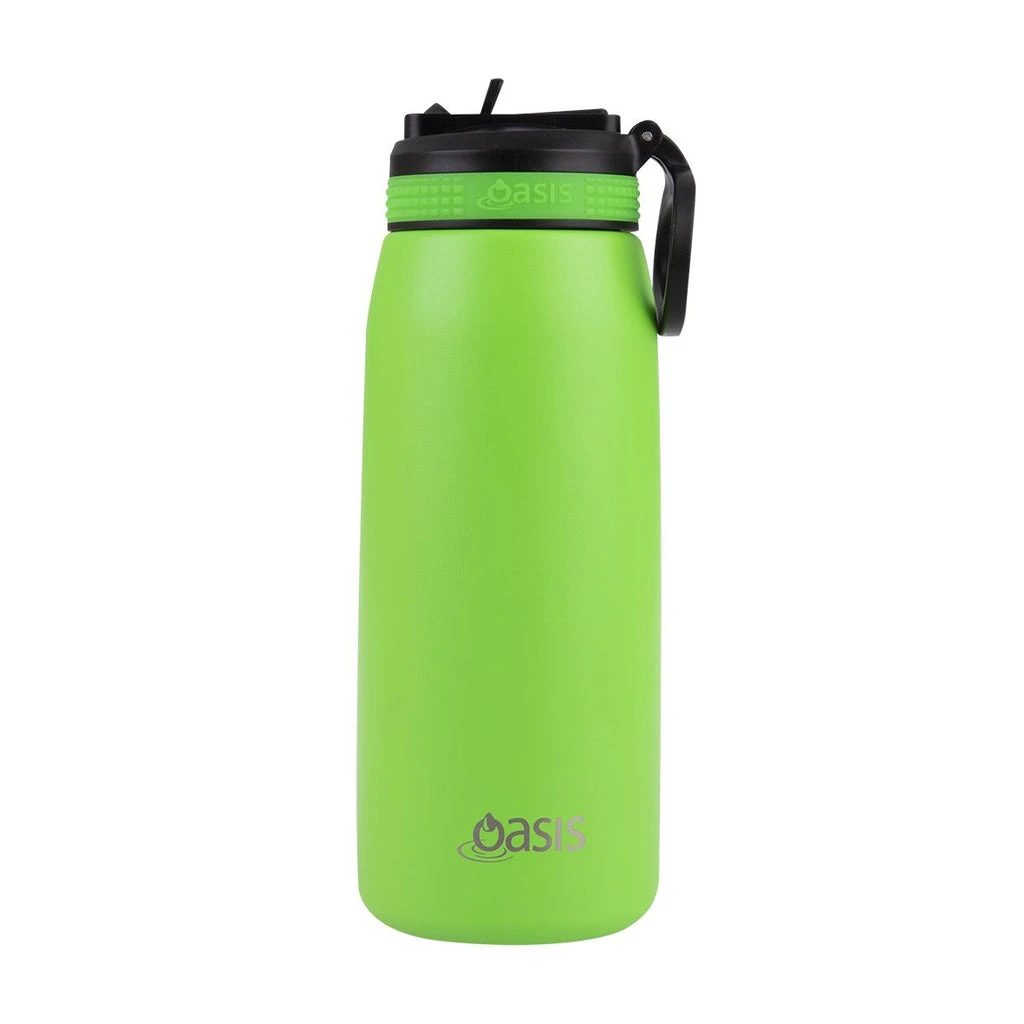 Oasis Insulated Sports Bottle Sipper Straw 780ml Neon Green 3 Oasis Insulated Sports Bottle Sipper Straw 780ml Neon Green