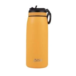 Oasis Insulated Sports Bottle Sipper Straw 780ml Neon Orange
