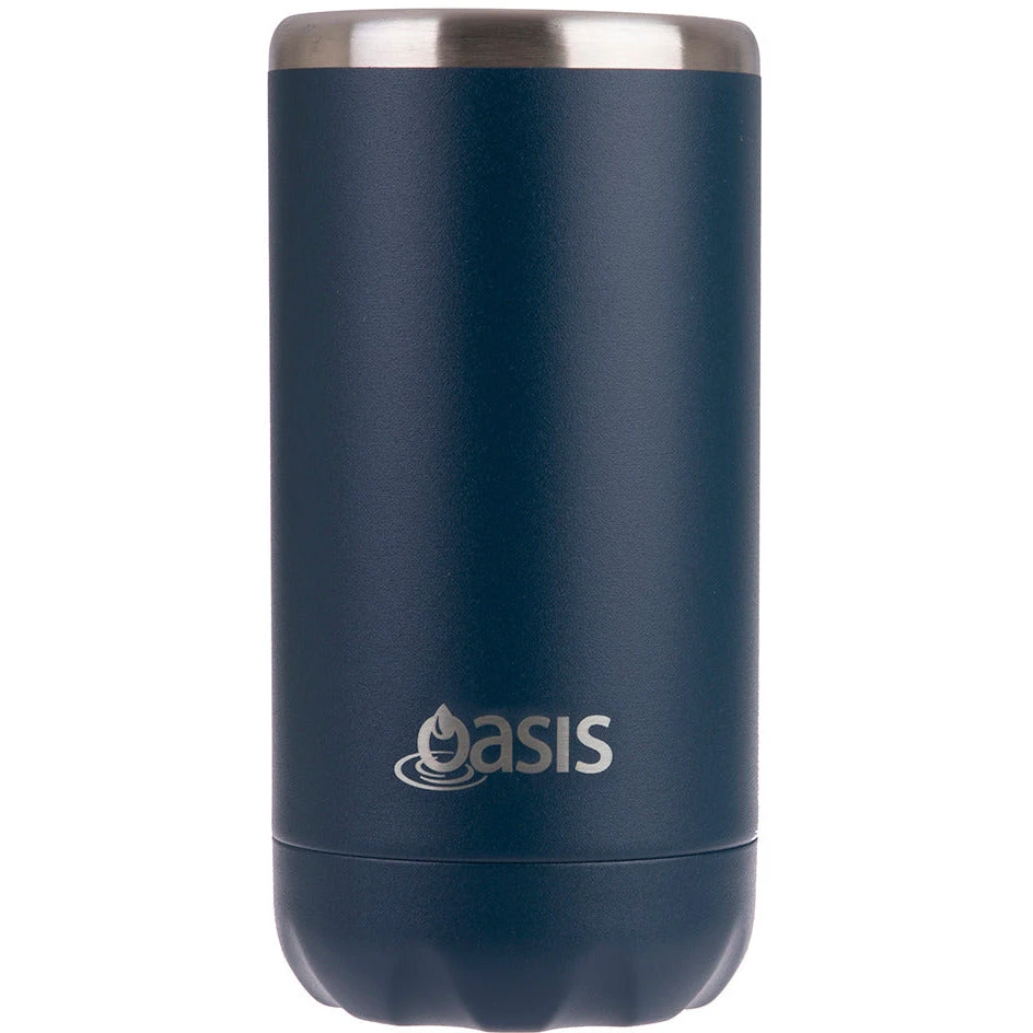 Oasis Insulated Cooler Can 330ml Stainless Steel Double Wall - Navy 3 Oasis Insulated Cooler Can 330ml Stainless Steel Double Wall - Navy
