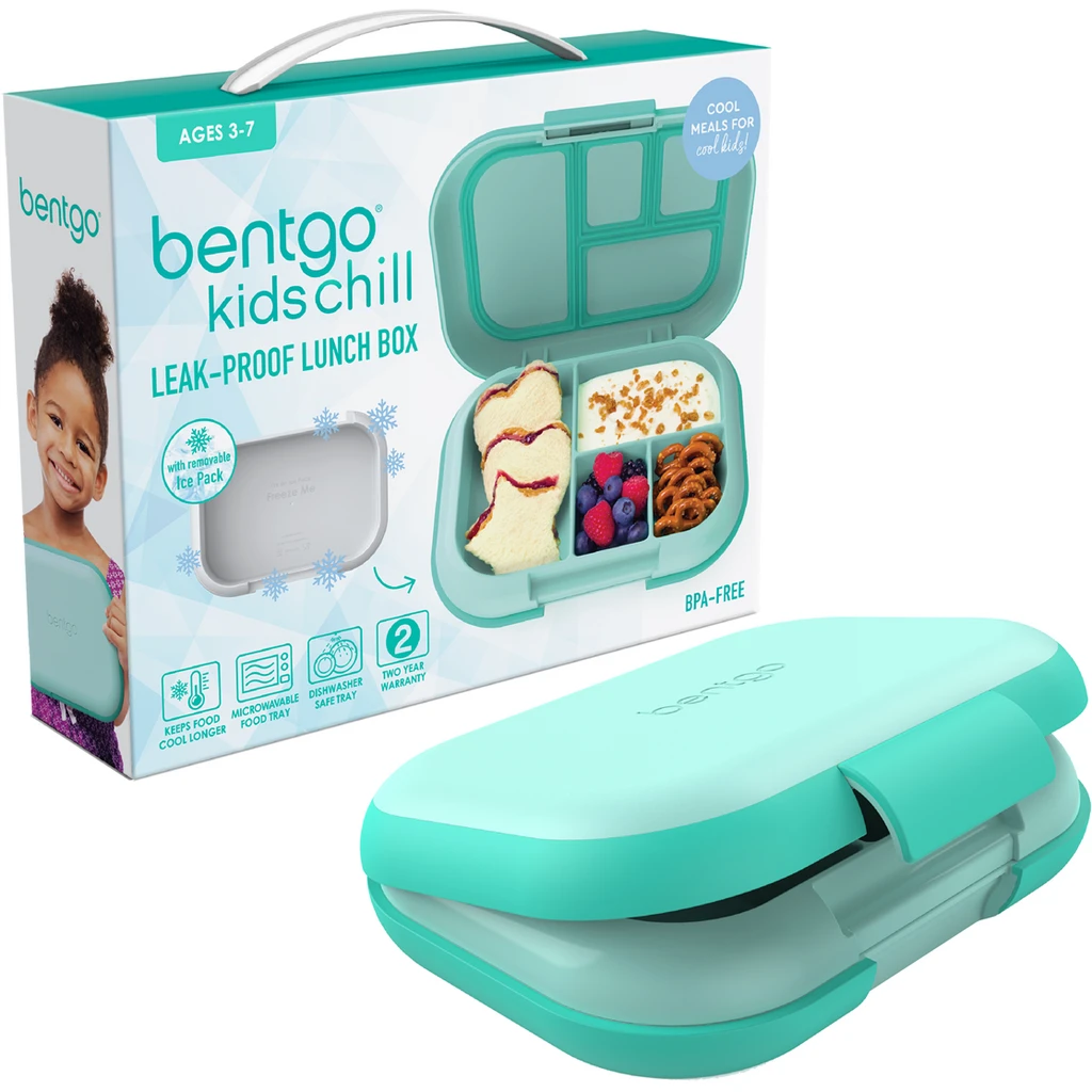 Bentgo Kids Chill Leak Proof Bento Lunch Box Aqua 3 Bentgo Kids Chill Leak Proof Bento Lunch Box Aqua