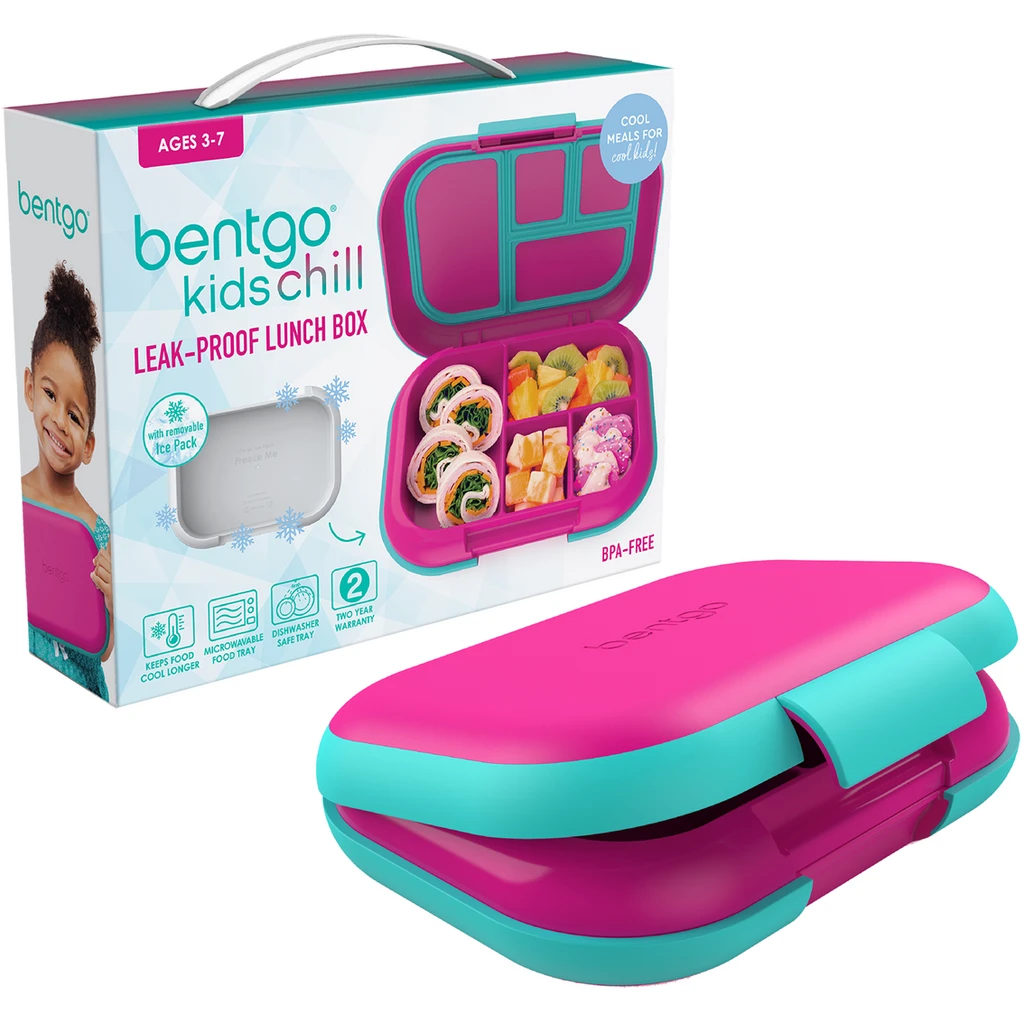 Bentgo Kids Chill Leak Proof Bento Lunch Box Fuchsia Teal 3 Bentgo Kids Chill Leak Proof Bento Lunch Box Fuchsia Teal
