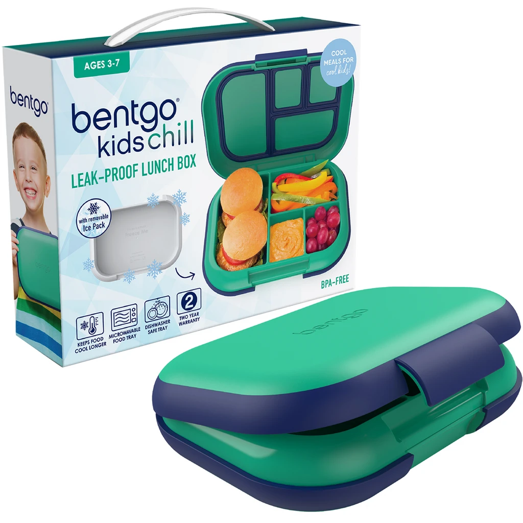 Bentgo Kids Chill Leak Proof Bento Lunch Box Green Royal 3 Bentgo Kids Chill Leak Proof Bento Lunch Box Green Royal