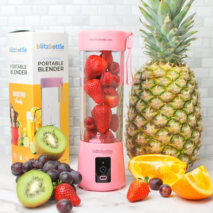 Blitzbottle BlitzBottle Portable Blender (w/ Pulse Button) - Pink 4 Blitzbottle BlitzBottle Portable Blender (w/ Pulse Button) - Pink - Image 2