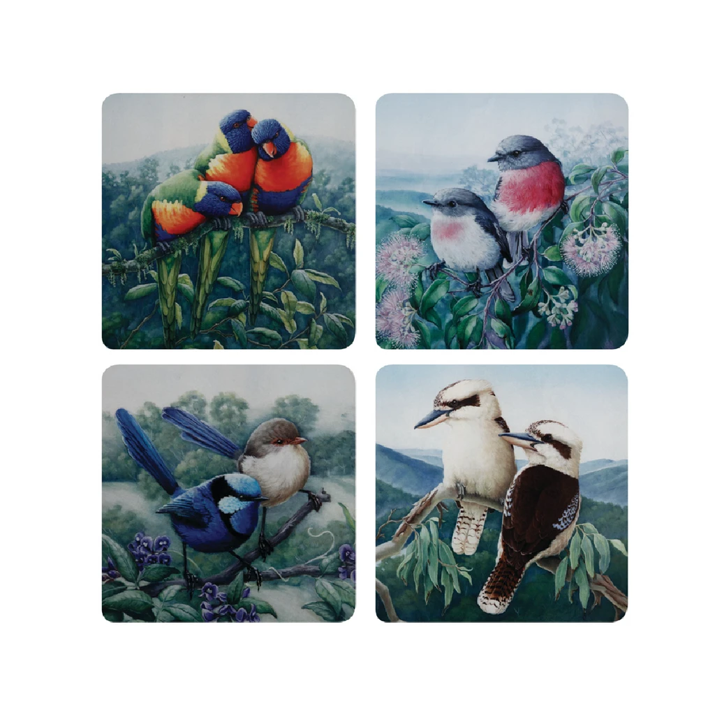 Maxwell And Williams Birds Of Australia KC 10yr Anniversary Cork Back Coaster 10.5cm Set Of 4 Assorted Gift Boxed 3 Maxwell And Williams Birds Of Australia KC 10yr Anniversary Cork Back Coaster 10.5cm Set Of 4 Assorted Gift Boxed
