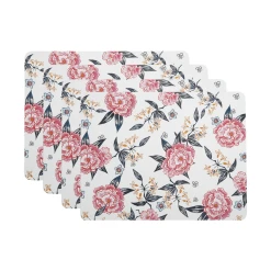 Maxwell And Williams Peony Cork Back Placemat 34x26.5cm Set Of 4 Gift Boxed