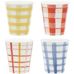 Ecology Ripe Latte Cups 250ml Set Of 4 Gingham