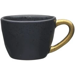 Ecology Speckle Espresso Cup 60ml Ebony With Gold Handle