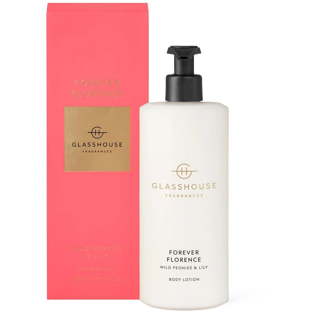Glasshouse Fragrances Forever Florence - Wild Peonies And Lily Body Lotion 400ml 3 Glasshouse Fragrances Forever Florence - Wild Peonies And Lily Body Lotion 400ml