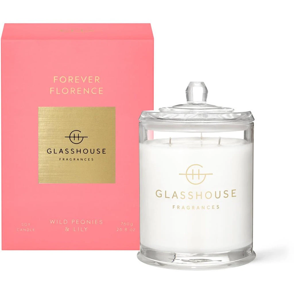 Glasshouse Fragrances Forever Florence - Wild Peonies And Lily 60g Triple Scetned Candle 3 Glasshouse Fragrances Forever Florence - Wild Peonies And Lily 60g Triple Scetned Candle
