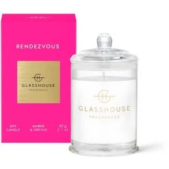 Glasshouse Fragrances Rendezvous - Amber And Orchid 60g Triple Scented Candle