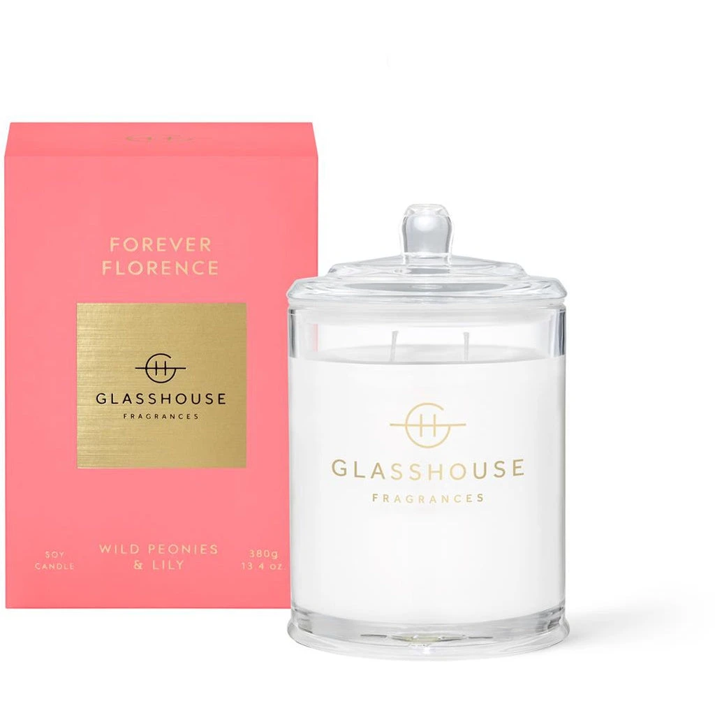Glasshouse Fragrances Forever Florence - Wild Peonies And Lily 380g Triple Scented Candle 3 Glasshouse Fragrances Forever Florence - Wild Peonies And Lily 380g Triple Scented Candle