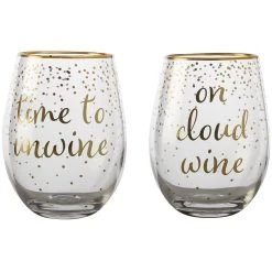 Maxwell And Williams Celebrations Stemless Glass 500ml Set Of 2 Unwine Cloud Gift Boxed