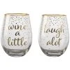 Maxwell And Williams Celebrations Stemless Glass 500ml Set Of 2 Wine Laugh Gift Boxed -Glasshouse Fragrances shop FK0031 1024x1024