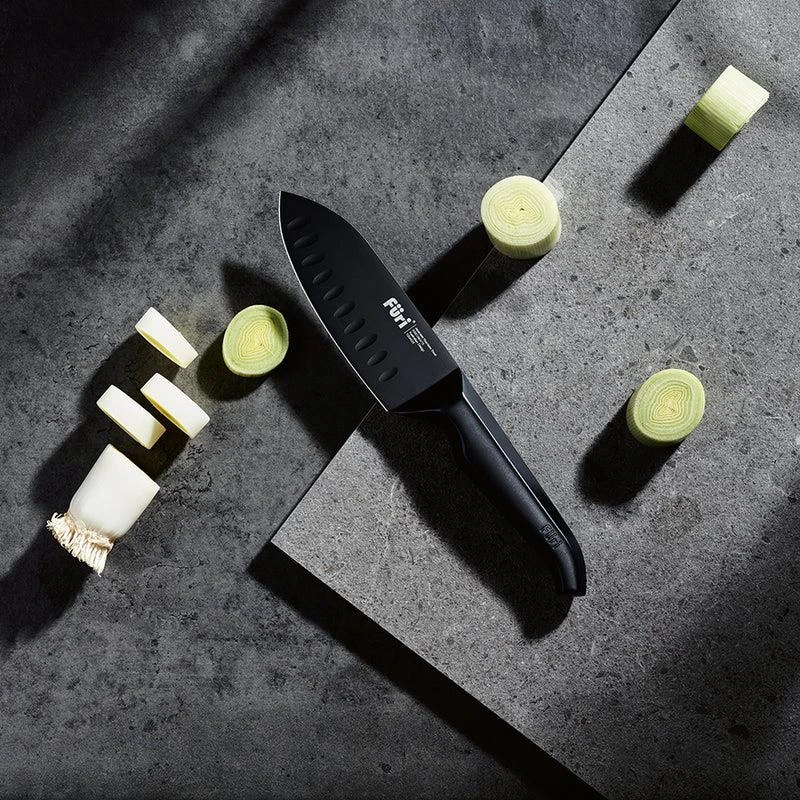 Furi Pro Jet Black East/West Santoku Knife 13cm 4 Furi Pro Jet Black East/West Santoku Knife 13cm - Image 2