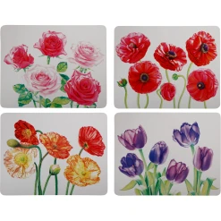 Maxwell And Williams Katherine Castle Floriade Cork Back Placemat 34x26.5cm Set Of 4 Assorted Gift Boxed