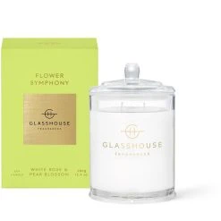 Glasshouse Fragrances Flower Symphony - White Rose And Pear Blossom 380g Triple Scented Candle