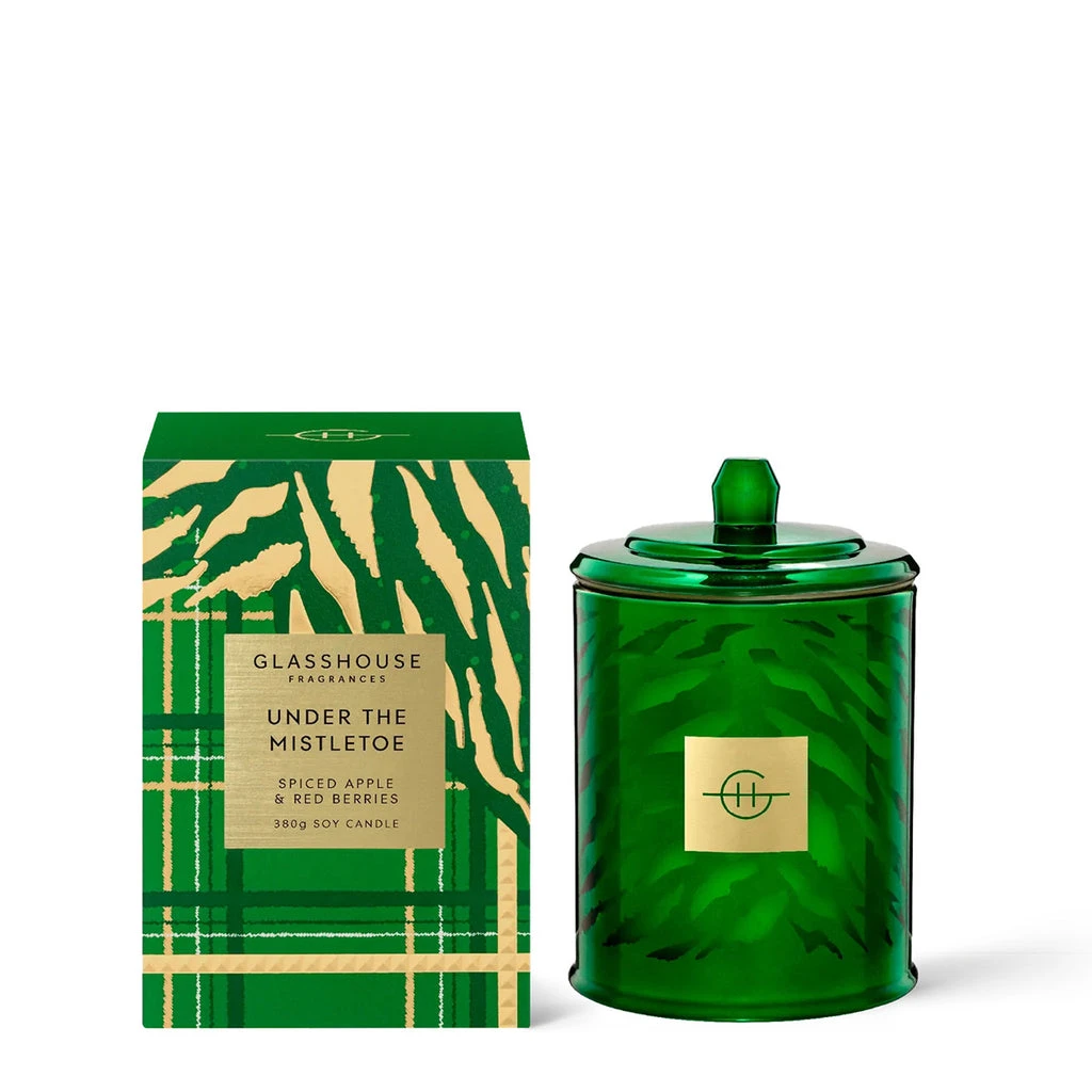 Glasshouse Fragrances Under The Mistletoe 380g Candle - Limited Edition 3 Glasshouse Fragrances Under The Mistletoe 380g Candle - Limited Edition