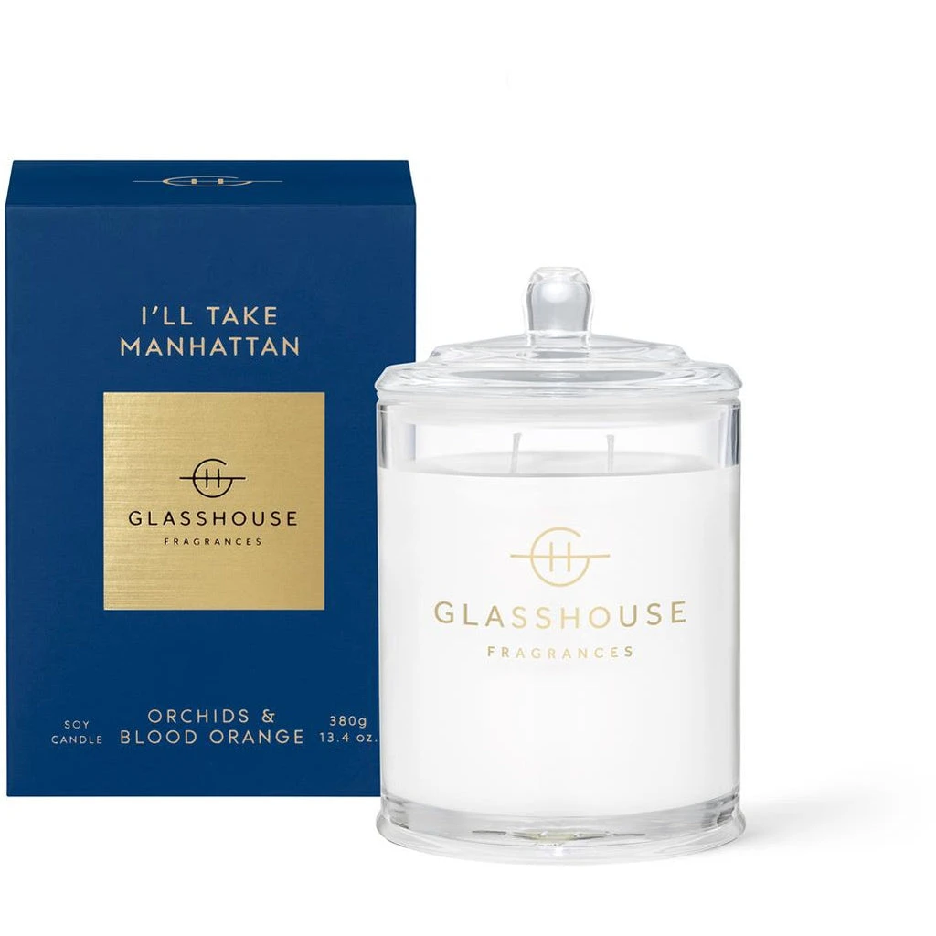 Glasshouse Fragrances Ill Take Manhattan - Orchids And Blood Orange 380g Triple Scented Candle 3 Glasshouse Fragrances Ill Take Manhattan - Orchids And Blood Orange 380g Triple Scented Candle