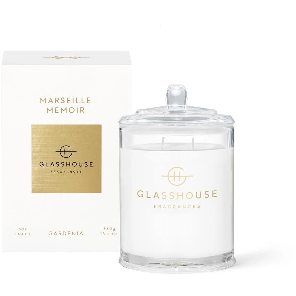 Glasshouse Fragrances Marseille Memoir - Gardenia 380g Triple Scented Candle 3 Glasshouse Fragrances Marseille Memoir - Gardenia 380g Triple Scented Candle