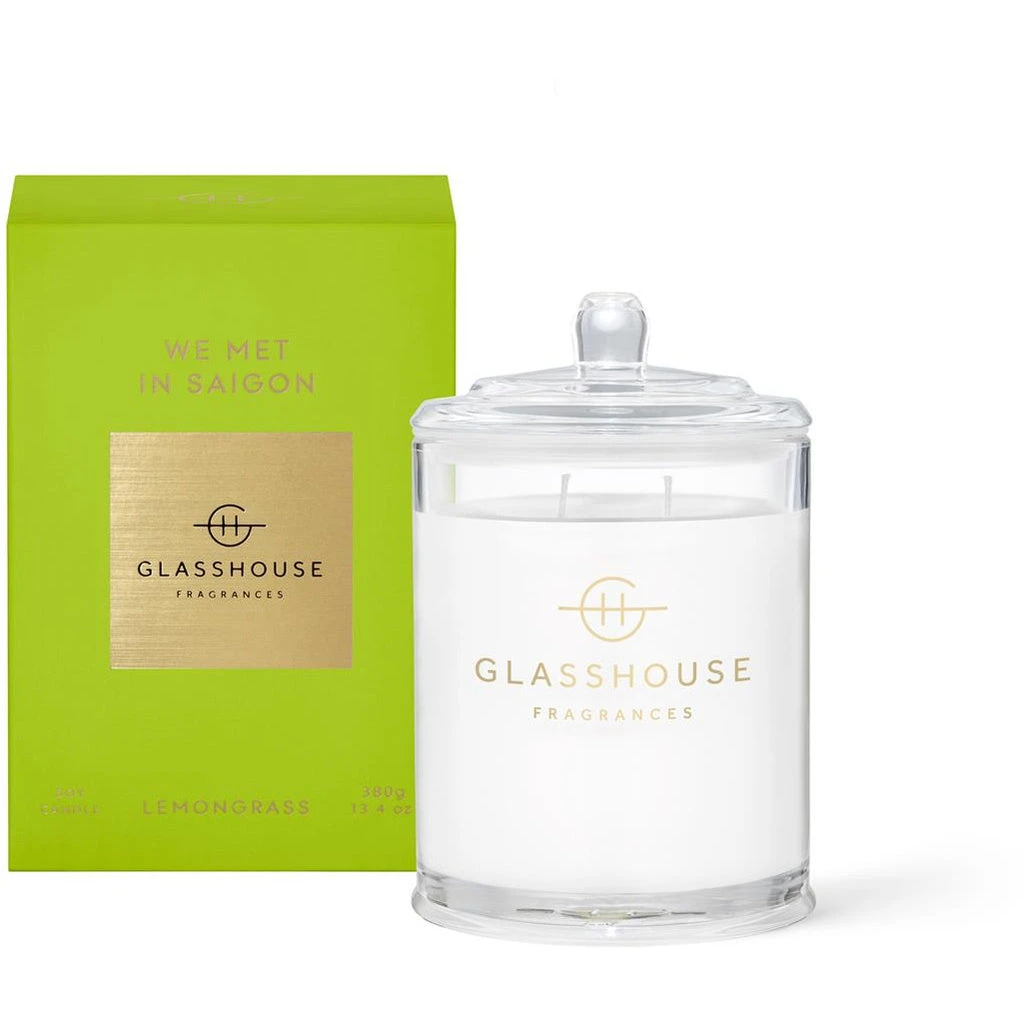 Glasshouse Fragrances We Met In Saigon - Lemongrass 380g Triple Scented Candle 3 Glasshouse Fragrances We Met In Saigon - Lemongrass 380g Triple Scented Candle