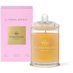 Glasshouse Fragrances A Tahaa Affair Candle - Vanilla Caramel 60g Triple Scented Candle