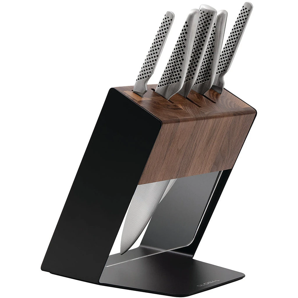 Global Katana 6 Piece Knife Block - Walnut 3 Global Katana 6 Piece Knife Block - Walnut