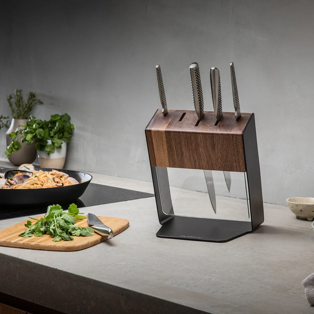 Global Katana 6 Piece Knife Block - Walnut 4 Global Katana 6 Piece Knife Block - Walnut - Image 2