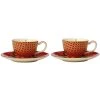 Maxwell And Williams Teas And CS Silk Road Demi Cup And Saucer 85ml Set Of 2 - Cherry Red