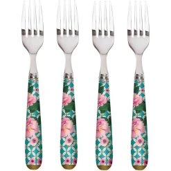 Maxwell And Williams Teas And CS Silk Road Cake Fork Set Of 4 - Aqua