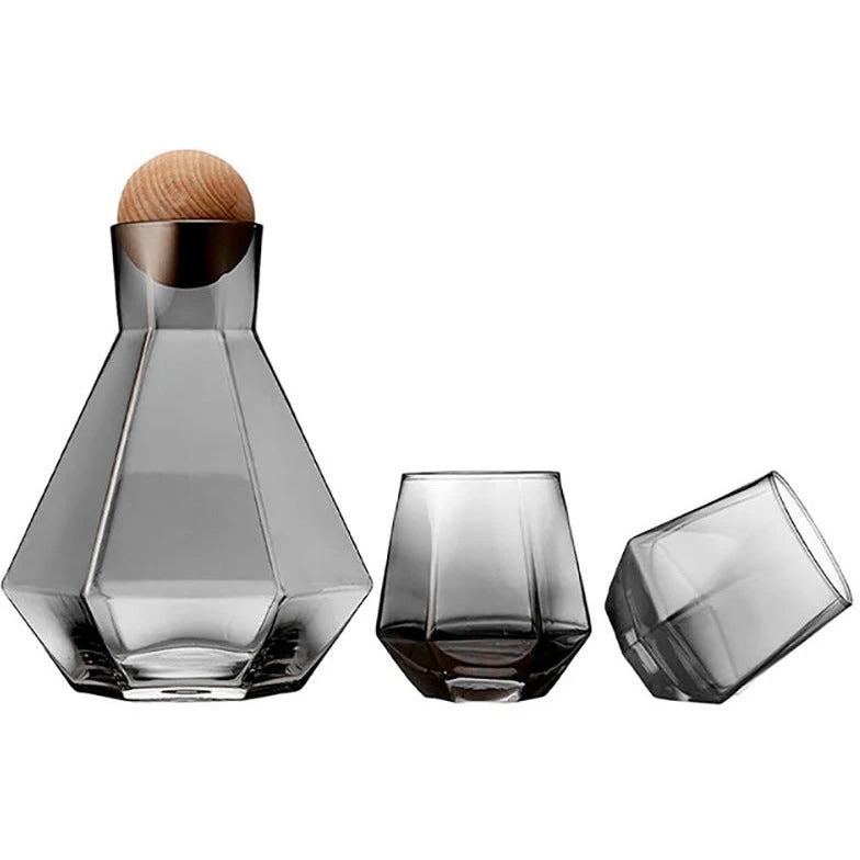 TEMPA Jaxon Charcoal Assorted 3pc Carafe Set 3 TEMPA Jaxon Charcoal Assorted 3pc Carafe Set