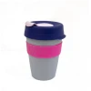KeepCup Original 12oz Grey Base Pink Band Purple Lid Pink Plug