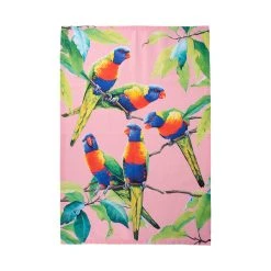 Maxwell And Williams Katherine Castle Bird Talk Tea Towel 50x70cm Rainbow Lorikeets