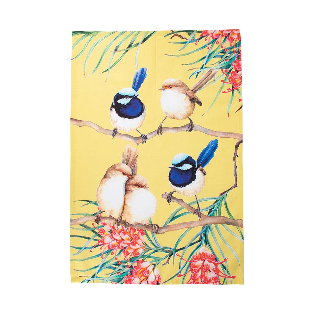 Maxwell And Williams Katherine Castle Bird Talk Tea Towel 50x70cm Superb Fairy-wrens 3 Maxwell And Williams Katherine Castle Bird Talk Tea Towel 50x70cm Superb Fairy-wrens