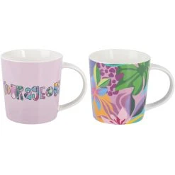 Maxwell And Williams Kasey Rainbow Be Fierce Mug Set Of 2 380ML Courageous Gift Boxed