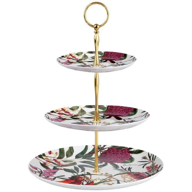 Maxwell And Williams Royal Botanic Gardens Australian Botanics 3 Tiered Cake Stand Gift Boxed 3 Maxwell And Williams Royal Botanic Gardens Australian Botanics 3 Tiered Cake Stand Gift Boxed