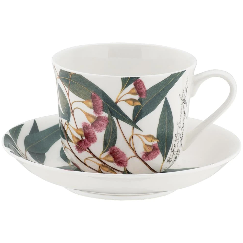 Maxwell And Williams Royal Botanic Gardens Australian Botanics Breakfast Cup & Saucer 450ML Flowering Gum Gift Boxed 3 Maxwell And Williams Royal Botanic Gardens Australian Botanics Breakfast Cup & Saucer 450ML Flowering Gum Gift Boxed