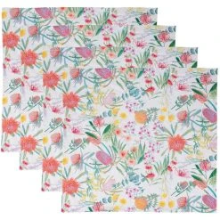 Maxwell And Williams Royal Botanic Gardens Native Blooms Cotton Napkin Set Of 4 45x45cm