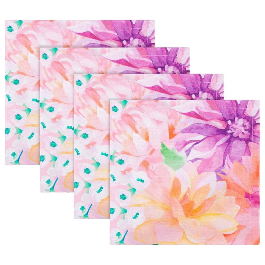 Maxwell And Williams Teas And Cs Dahlia Daze Cotton Napkin Set Of 4 45x45cm Pink 3 Maxwell And Williams Teas And Cs Dahlia Daze Cotton Napkin Set Of 4 45x45cm Pink