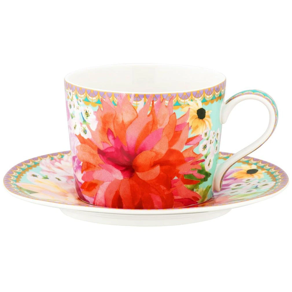 Maxwell And Williams Teas And Cs Dahlia Daze Cup & Saucer 240ML Sky Gift Boxed 3 Maxwell And Williams Teas And Cs Dahlia Daze Cup & Saucer 240ML Sky Gift Boxed