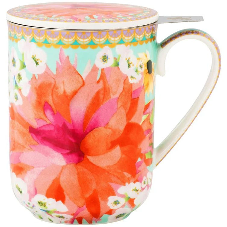 Maxwell And Williams Teas And Cs Dahlia Daze Lidded Mug With Infuser 340ML Sky Gift Boxed 3 Maxwell And Williams Teas And Cs Dahlia Daze Lidded Mug With Infuser 340ML Sky Gift Boxed