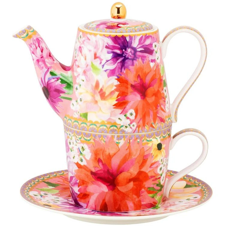 Maxwell And Williams Teas And Cs Dahlia Daze Tea For One With Infuser 340ML Pink Gift Boxed 3 Maxwell And Williams Teas And Cs Dahlia Daze Tea For One With Infuser 340ML Pink Gift Boxed