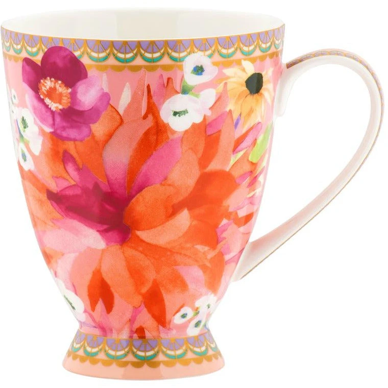 Maxwell And Williams Teas And Cs Dahlia Daze Footed Mug 300ML Pink Gift Boxed 3 Maxwell And Williams Teas And Cs Dahlia Daze Footed Mug 300ML Pink Gift Boxed