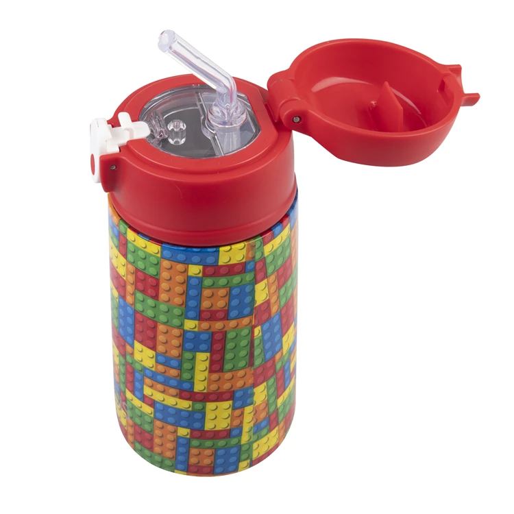 Oasis Kids Drink Bottle With Sipper 400ml Bricks 6 Oasis Kids Drink Bottle With Sipper 400ml Bricks - Image 4