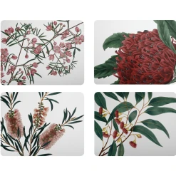 Maxwell And Williams Royal Botanic Gardens Cork Back Placemat 34x26.5cm Set Of 4 Assorted Gift Boxed