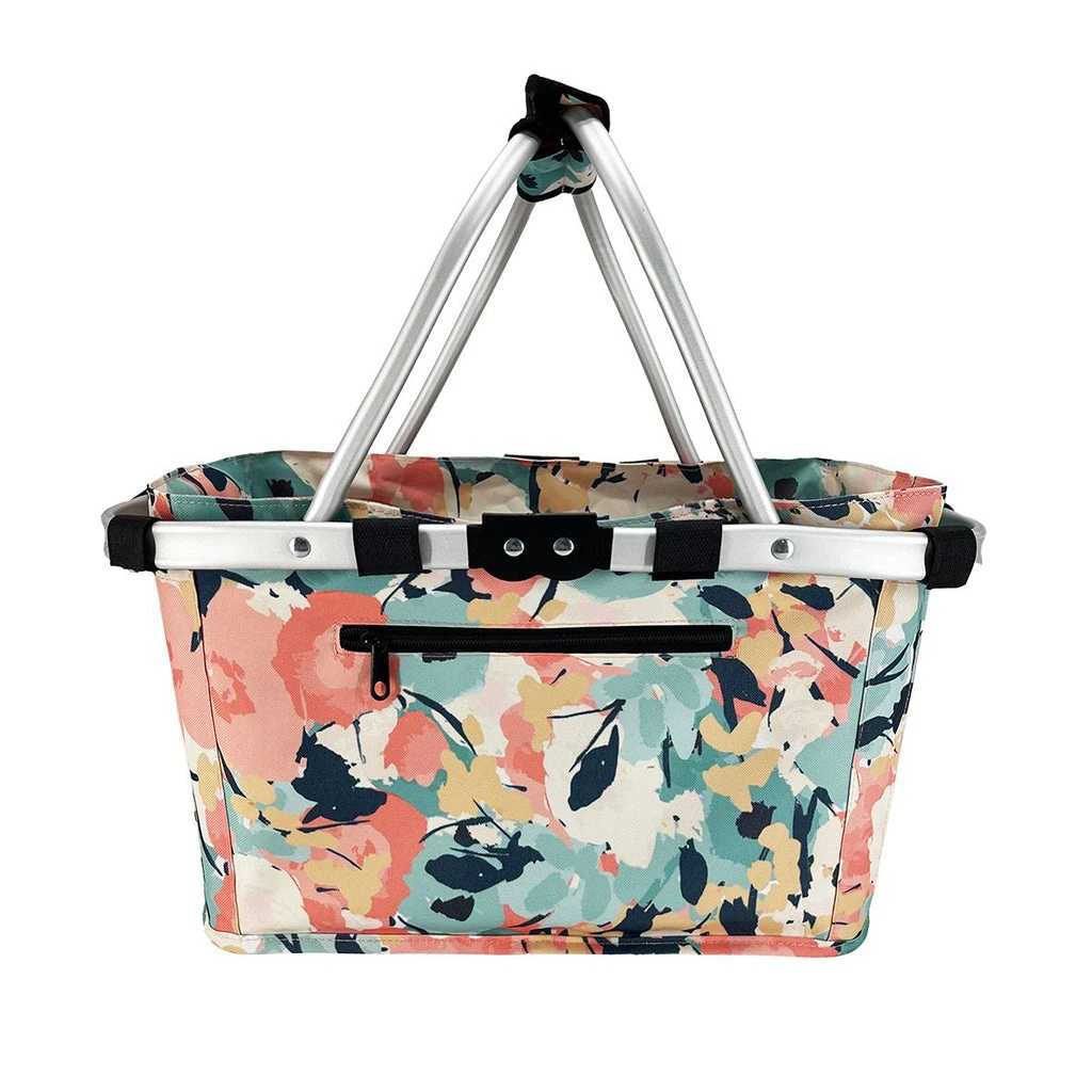 Sachi Two Handle Carry Basket Pastel Blooms 3 Sachi Two Handle Carry Basket Pastel Blooms
